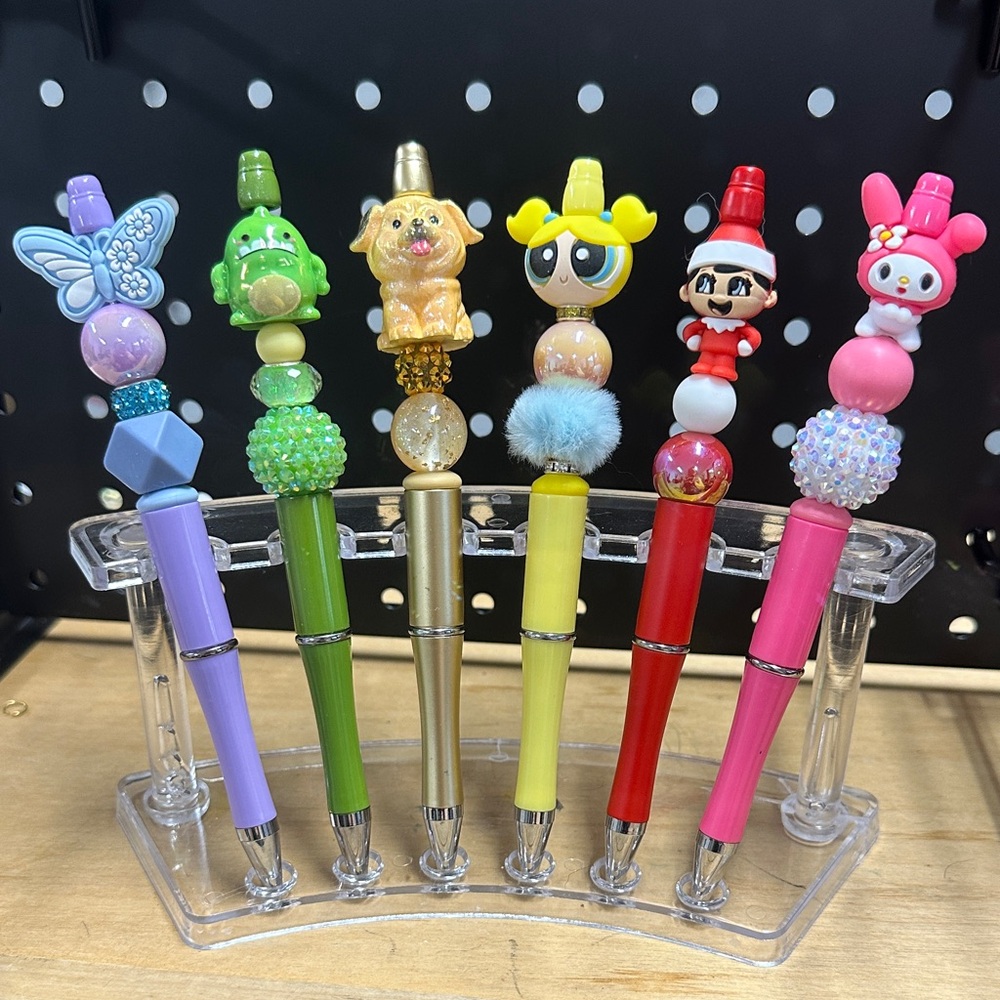 👉 6 Colorful Character Beaded Pens | Exact Set Shown